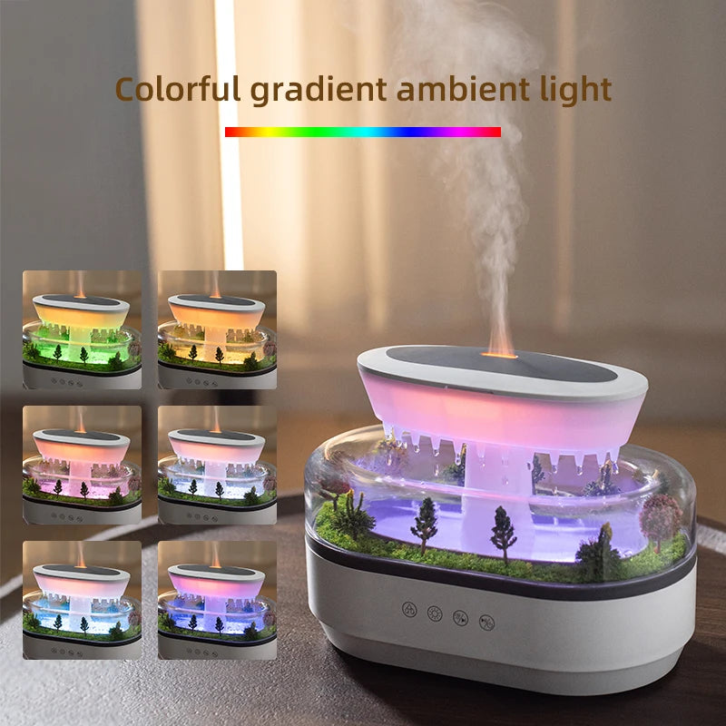 Rain Cloud Aroma Diffuser – Ultrasonic Essential Oil Diffuser | 7 Night Light Colors | Air Humidifier | Water Drip Design