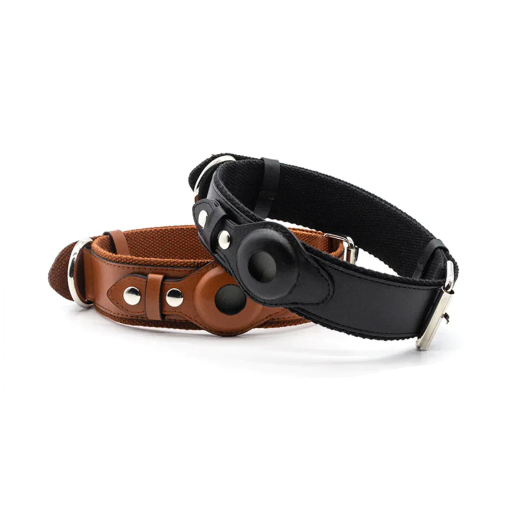 Leather AirTag Dog Collar | GPS Tracking | No Monthly Fee
