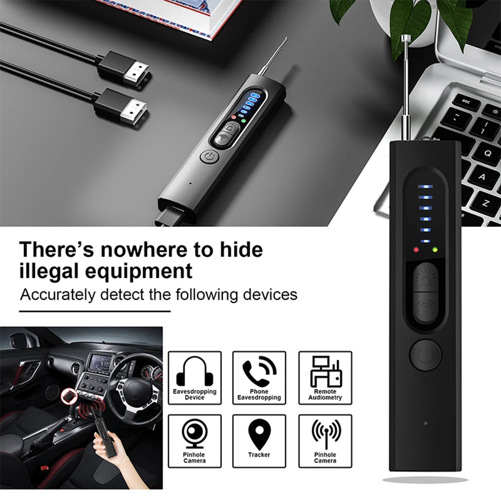 X13 Hidden Camera Detector – Infrared Laser, GPS & RF Bug Finder | 1MHz–6.5GHz | Hotel & Travel Security