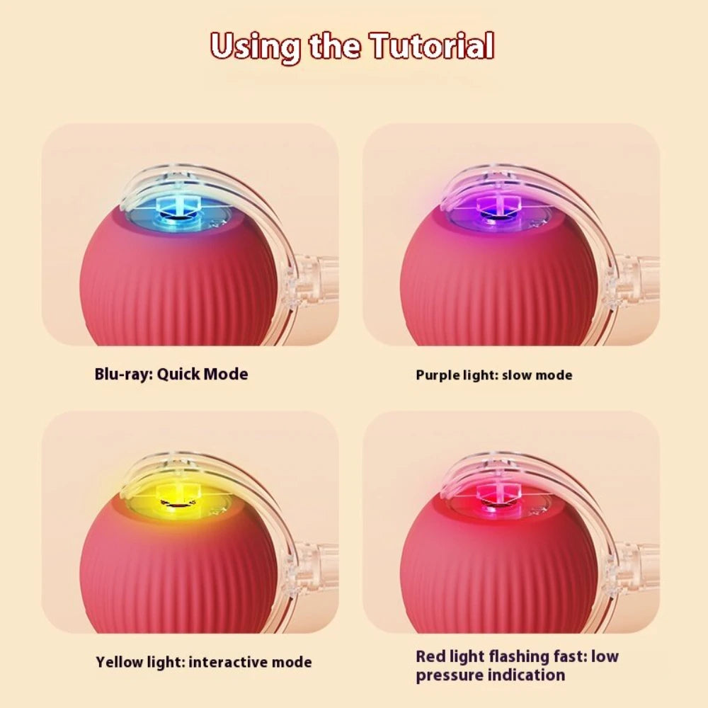 Automatic Rolling Ball Cat Toy with Glowing Tail – USB Rechargeable Interactive Pet Toy