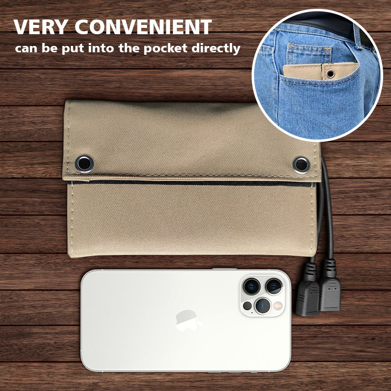 Foldable Portable Solar Panel – 10W, Dual USB | Waterproof | For Phones & Power Banks | Camping & Travel