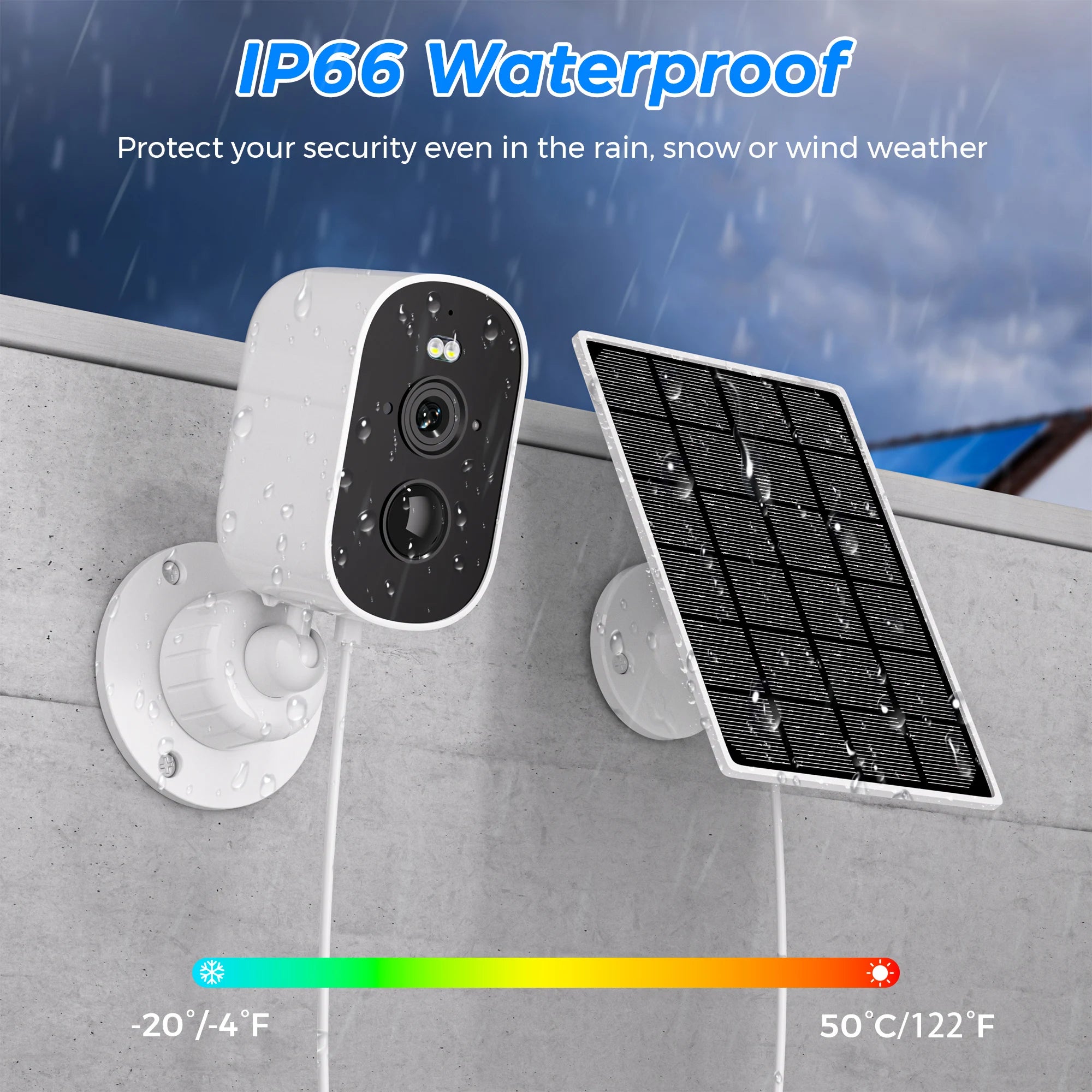 Solar Powered Outdoor Security Camera – 1080P WiFi Camera with Motion Detection & Two-Way Audio