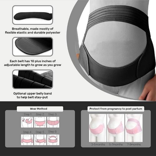 Maternity Belly Band | Pregnancy Support Belt for Back & Pelvic Pain Relief