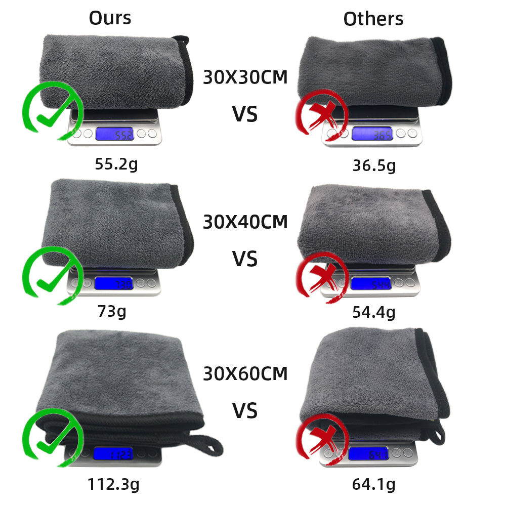 Microfiber Cleaning Cloths for Car – Ultra-Soft, Scratch-Free | 3, 5 & 10 Pack | 3 Sizes