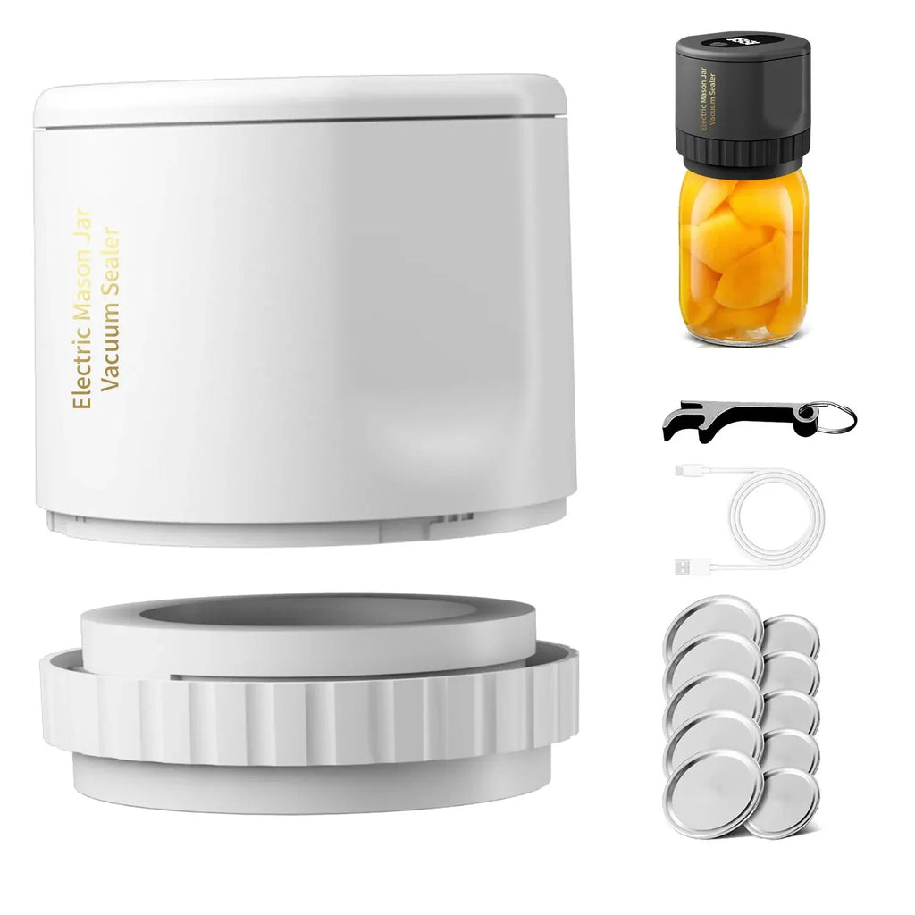 Electric Mason Jar Vacuum Sealer Kit | Wide & Regular Mouth
