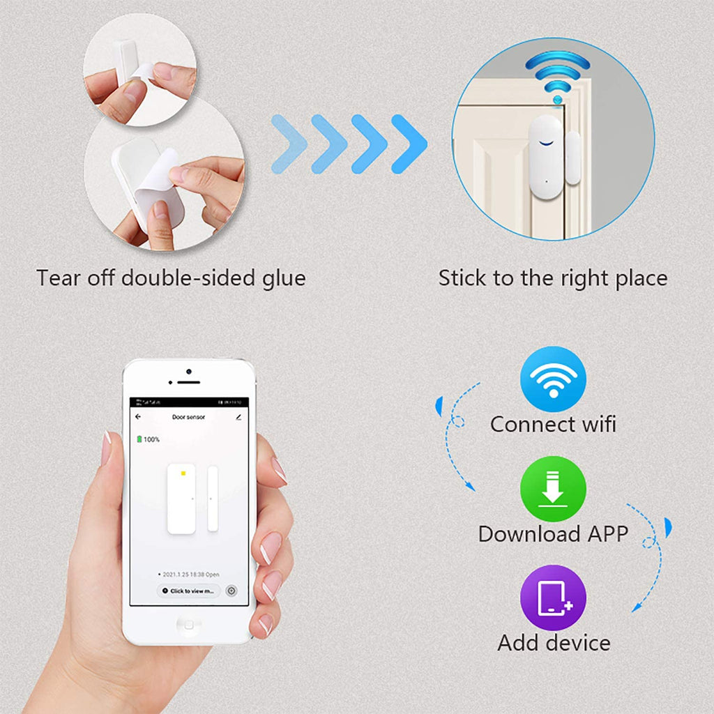 WiFi Window & Door Sensor | Smart Home Security Alert | Phone Notifications