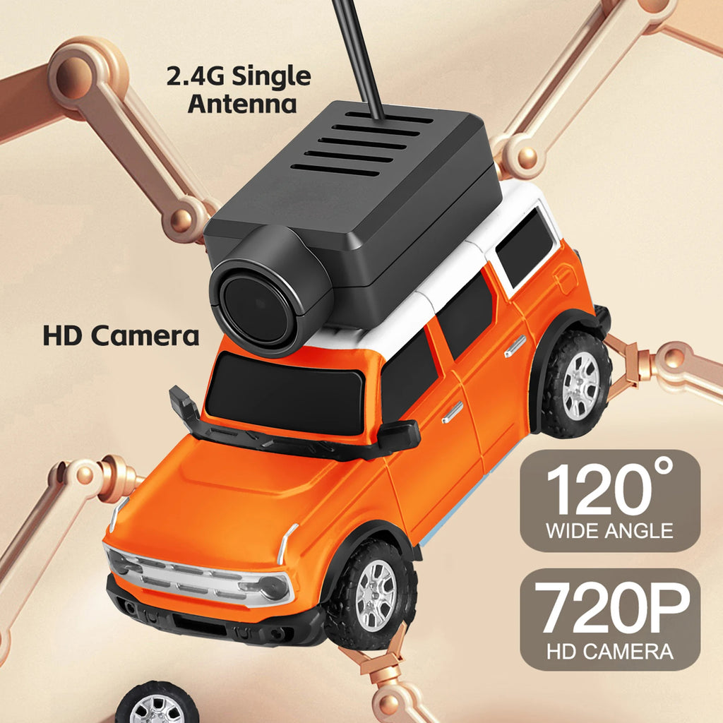 Mini RC Car with FPV Camera – 1:64 Scale, 720P WiFi, 3 Speed Modes, 4 Colors