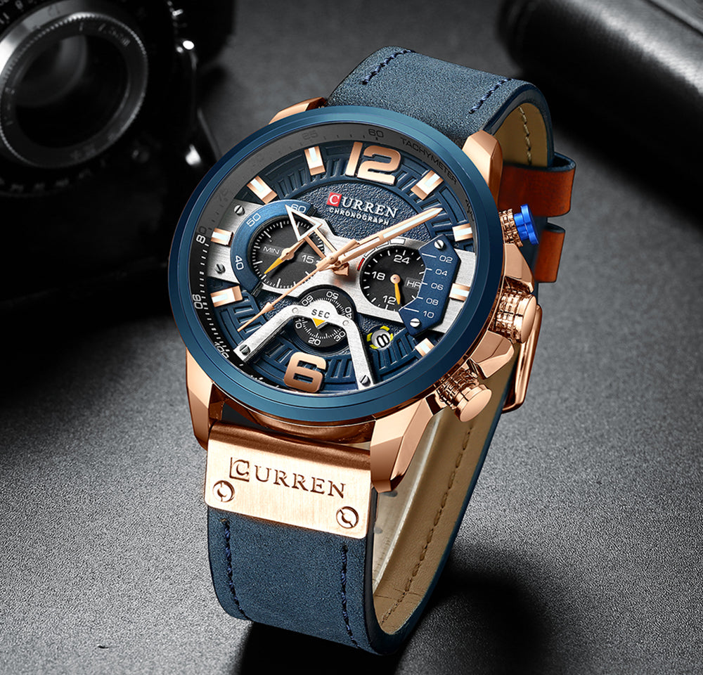 CURREN Men's Chronograph Watch – Luxury Style | Stainless Steel | Gift Box Included | 5 Color Options