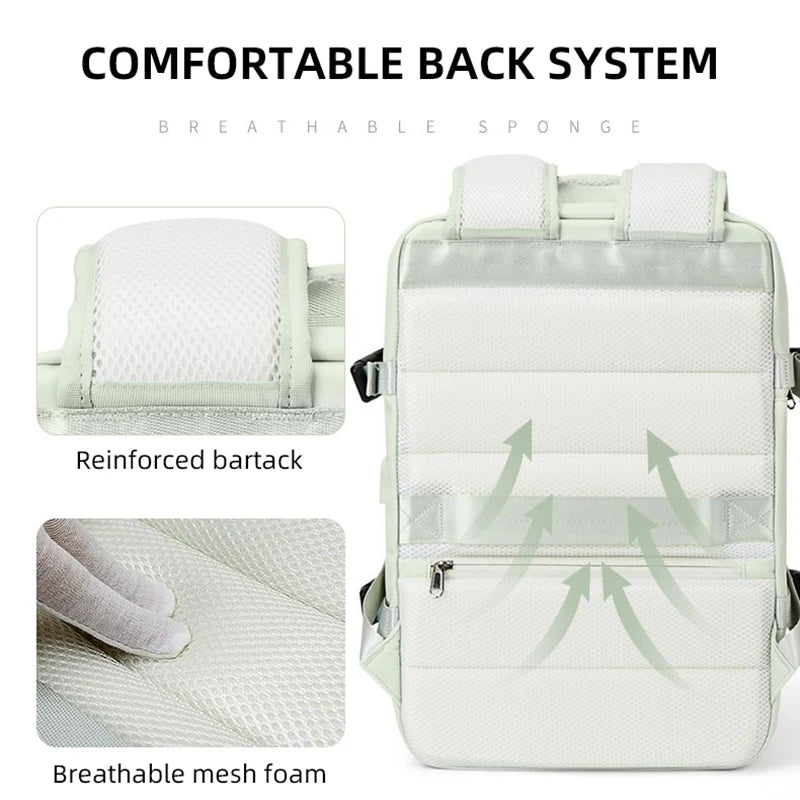 Expandable Travel Backpack – USB Charging Port | Laptop Compartment | Unisex | 8 Colors | Carry-On Friendly