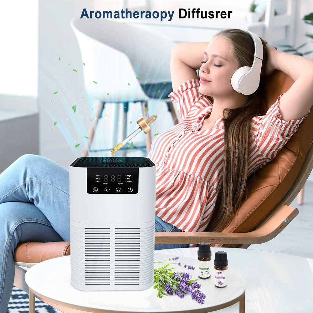 HEPA Air Purifier with Ionizer & Aromatherapy – Quiet Home Air Cleaner for Bedroom, Office & Nursery
