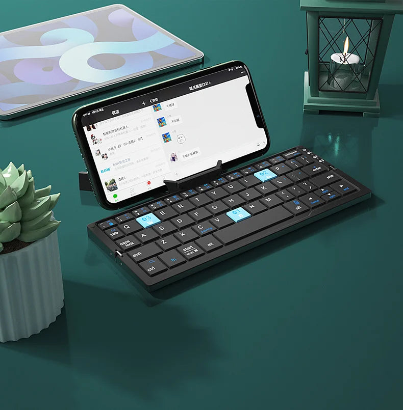 Foldable Bluetooth Keyboard – Aluminum Wireless Keyboard for Phone, Tablet & Laptop