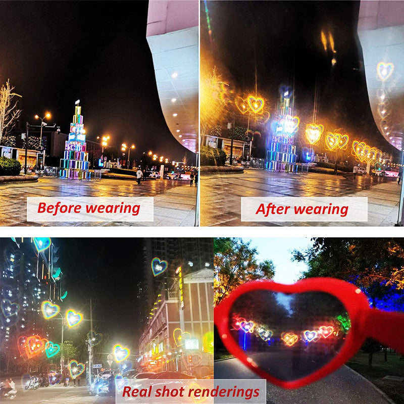 Heart-Shaped Diffraction Glasses | Festival & Fireworks Glasses