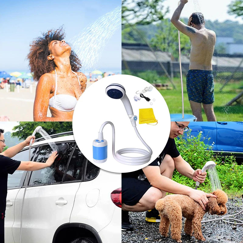 Portable Camping Shower Set | 5200mAh Electric Shower Pump