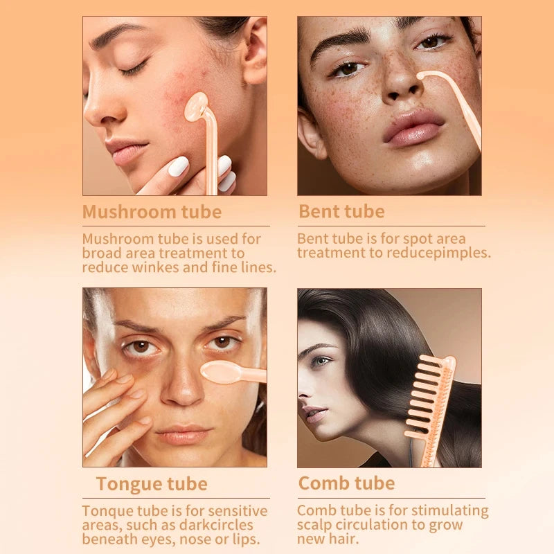 4-in-1 High Frequency Electrotherapy Wand | Anti-Aging Skin Care Device