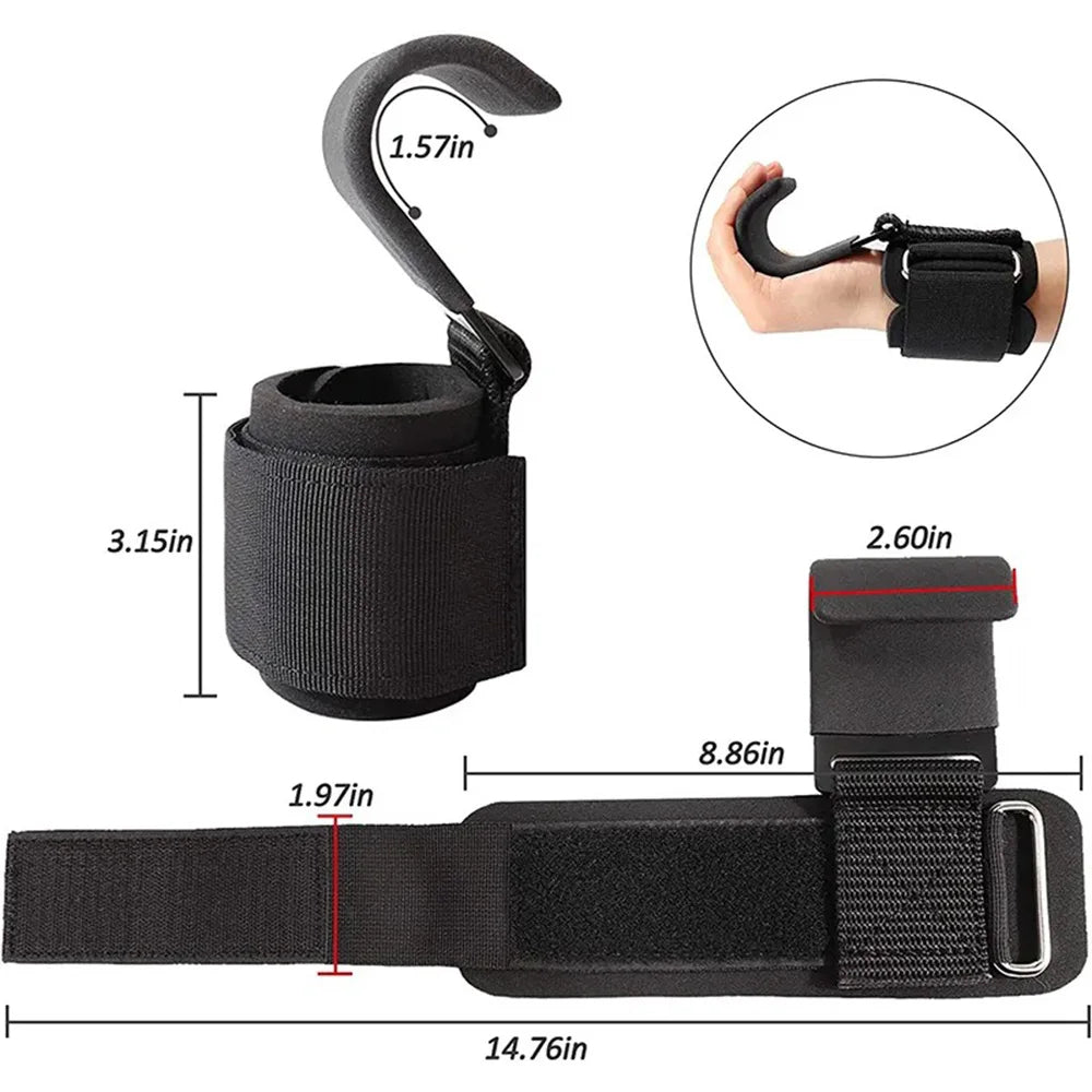 Weight Lifting Hooks with Wrist Straps – Heavy-Duty Gym Grip Support