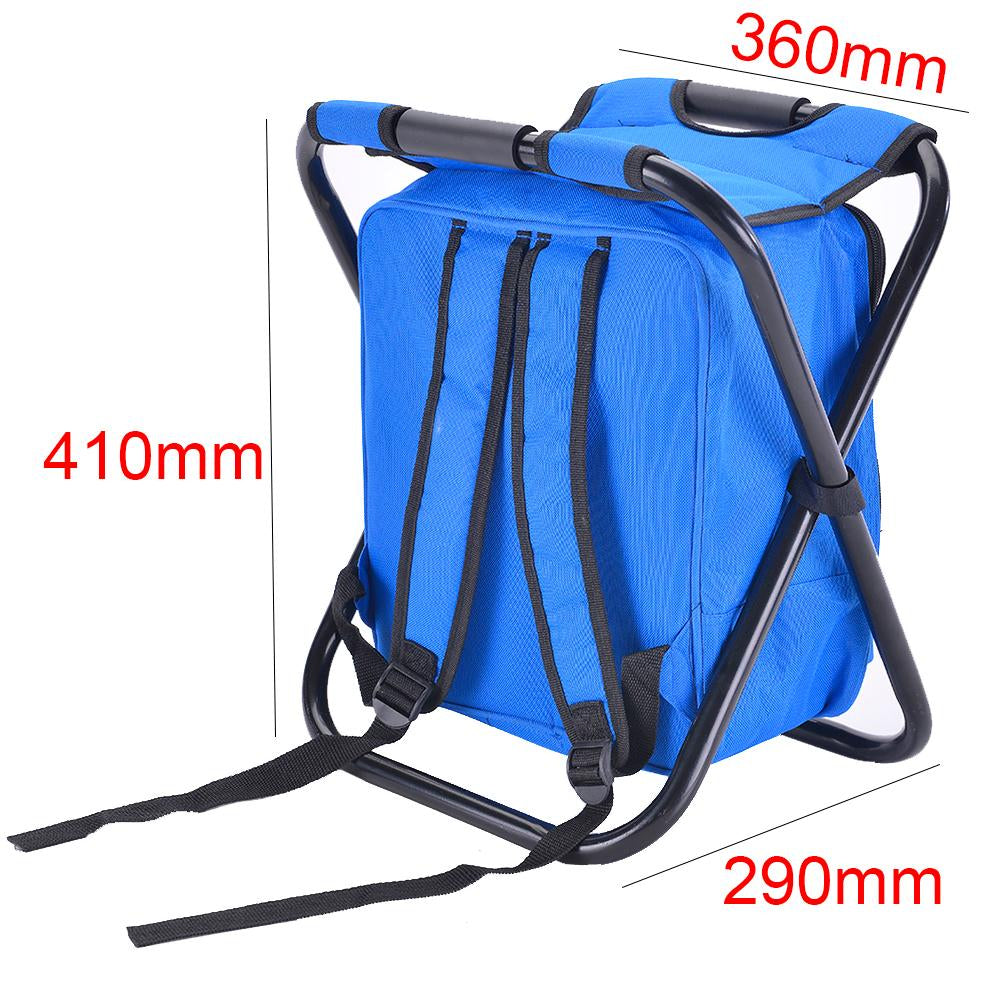 3-in-1 Backpack Chair Cooler | Folding Camping Seat with Insulated Cooler Bag
