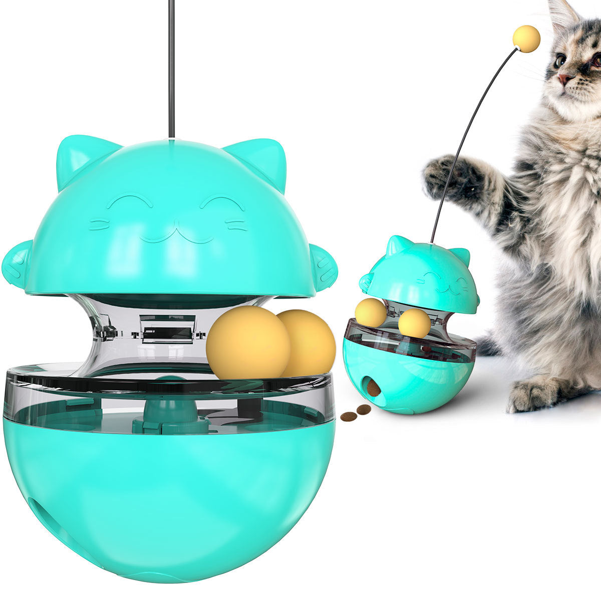 Interactive Cat IQ Treat Ball – Self-Play Food Dispenser Toy | Stimulates Mind & Reduces Boredom | 4 Colors