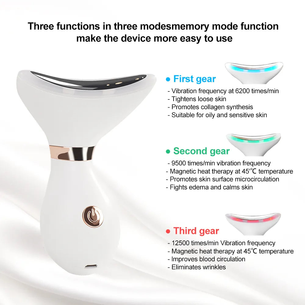 Multifunctional EMS Skin Tightening & Rejuvenation Kit – Red & Blue Light Therapy | Eye Massager | Micro-Current | 5-in-1