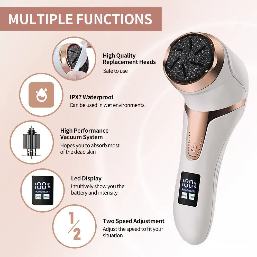 Electric Foot Callus Remover – Rechargeable Electronic Foot File | Dead Skin Remover | Salon-Quality Pedicure | 3 Colors