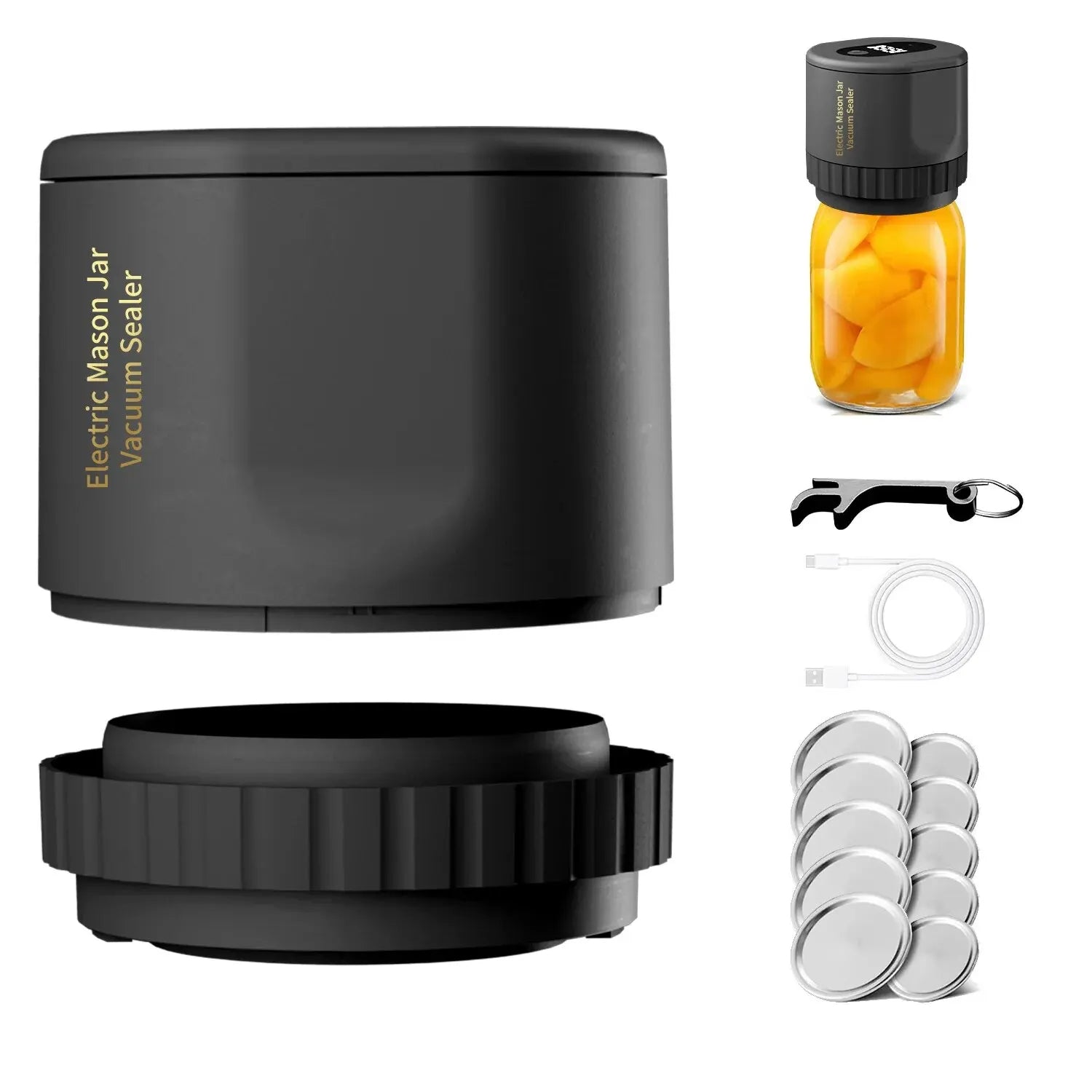 Electric Mason Jar Vacuum Sealer Kit | Wide & Regular Mouth