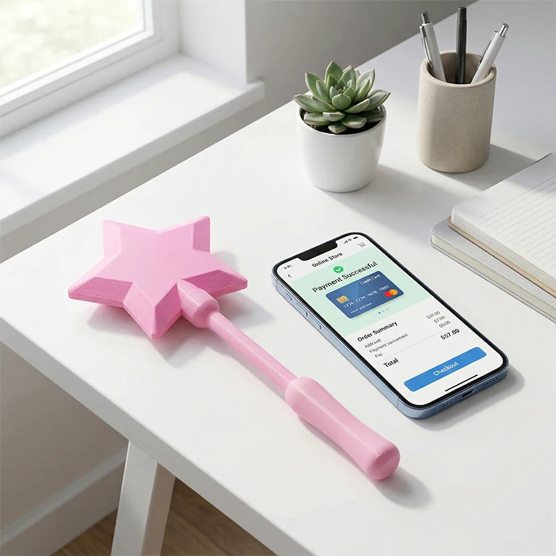 3D Printed NFC Magic Wand – Tap-to-Pay Contactless Card Holder for Theme Parks, Travel & Gifts