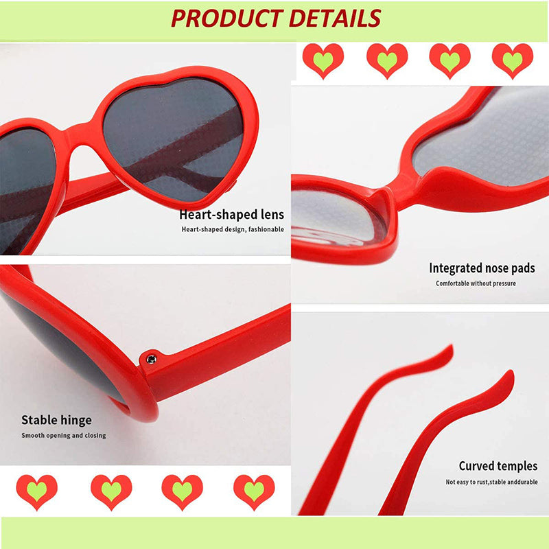 Heart-Shaped Diffraction Glasses | Festival & Fireworks Glasses