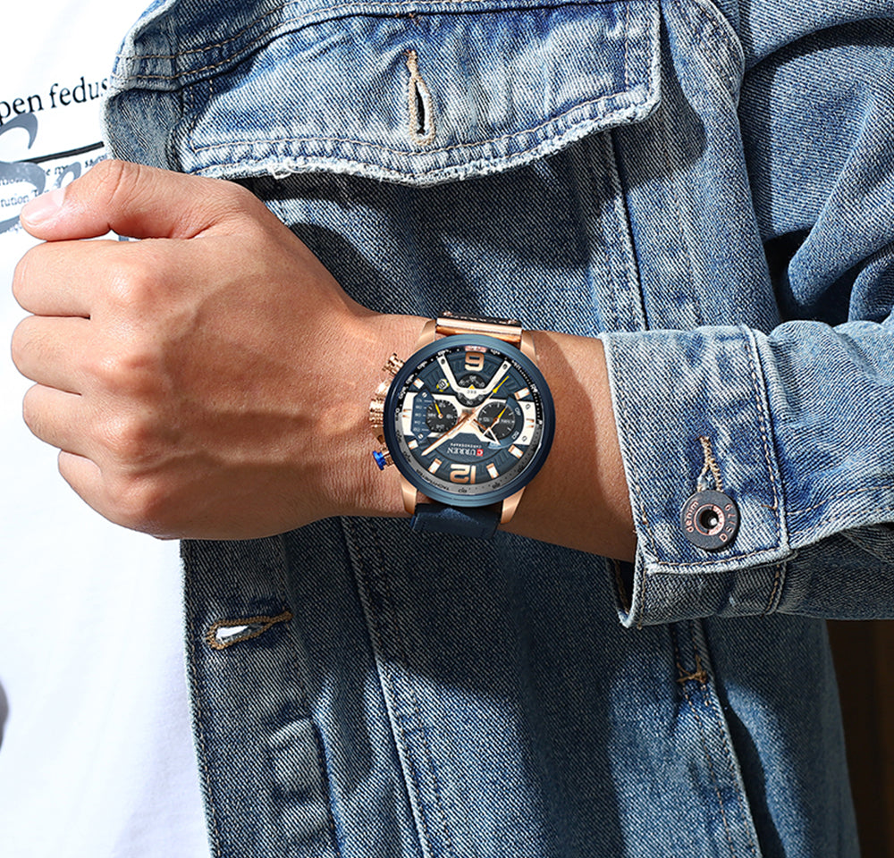 CURREN Men's Chronograph Watch – Luxury Style | Stainless Steel | Gift Box Included | 5 Color Options