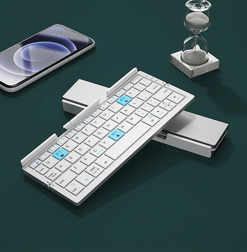 Foldable Bluetooth Keyboard – Aluminum Wireless Keyboard for Phone, Tablet & Laptop
