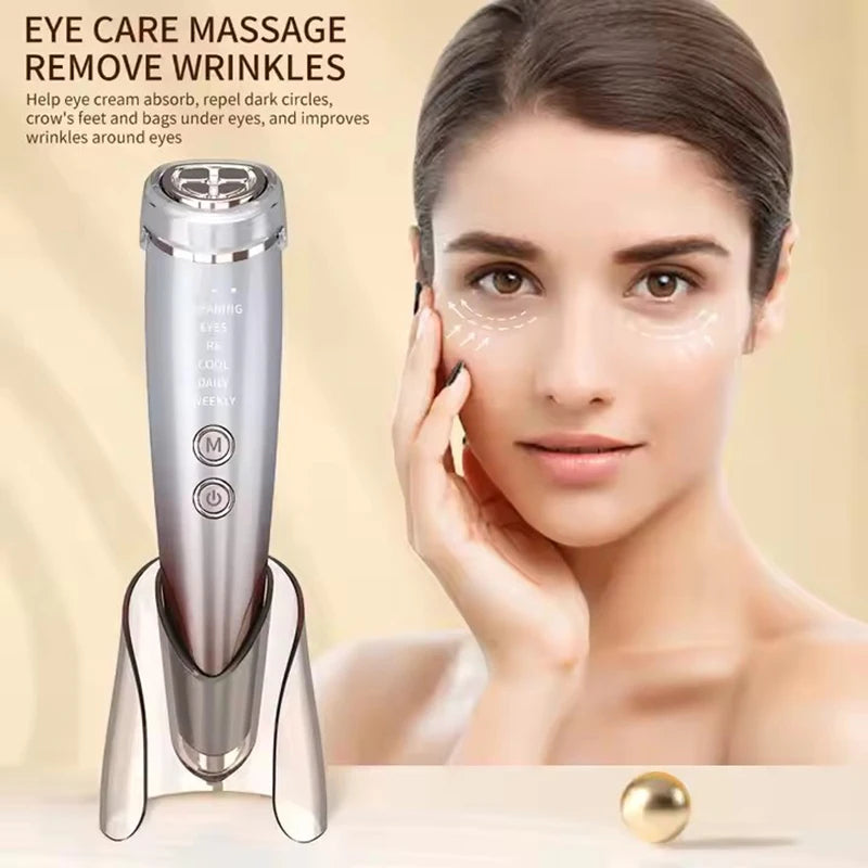 6-in-1 EMS Facial Massager – Microcurrent Face Lift Device with RF, LED Light Therapy & Hot/Cold Modes