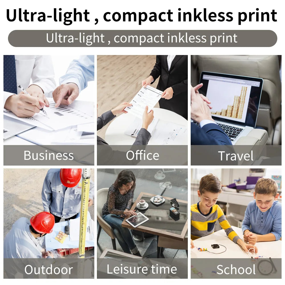 Portable Inkless Thermal Printer – A4 & Letter | Bluetooth | iOS, Android & Laptop | No Ink Needed | M08F