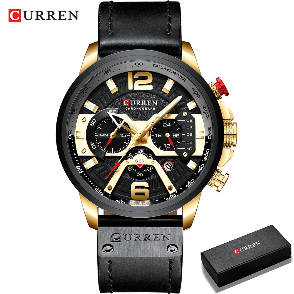 CURREN Men's Chronograph Watch – Luxury Style | Stainless Steel | Gift Box Included | 5 Color Options