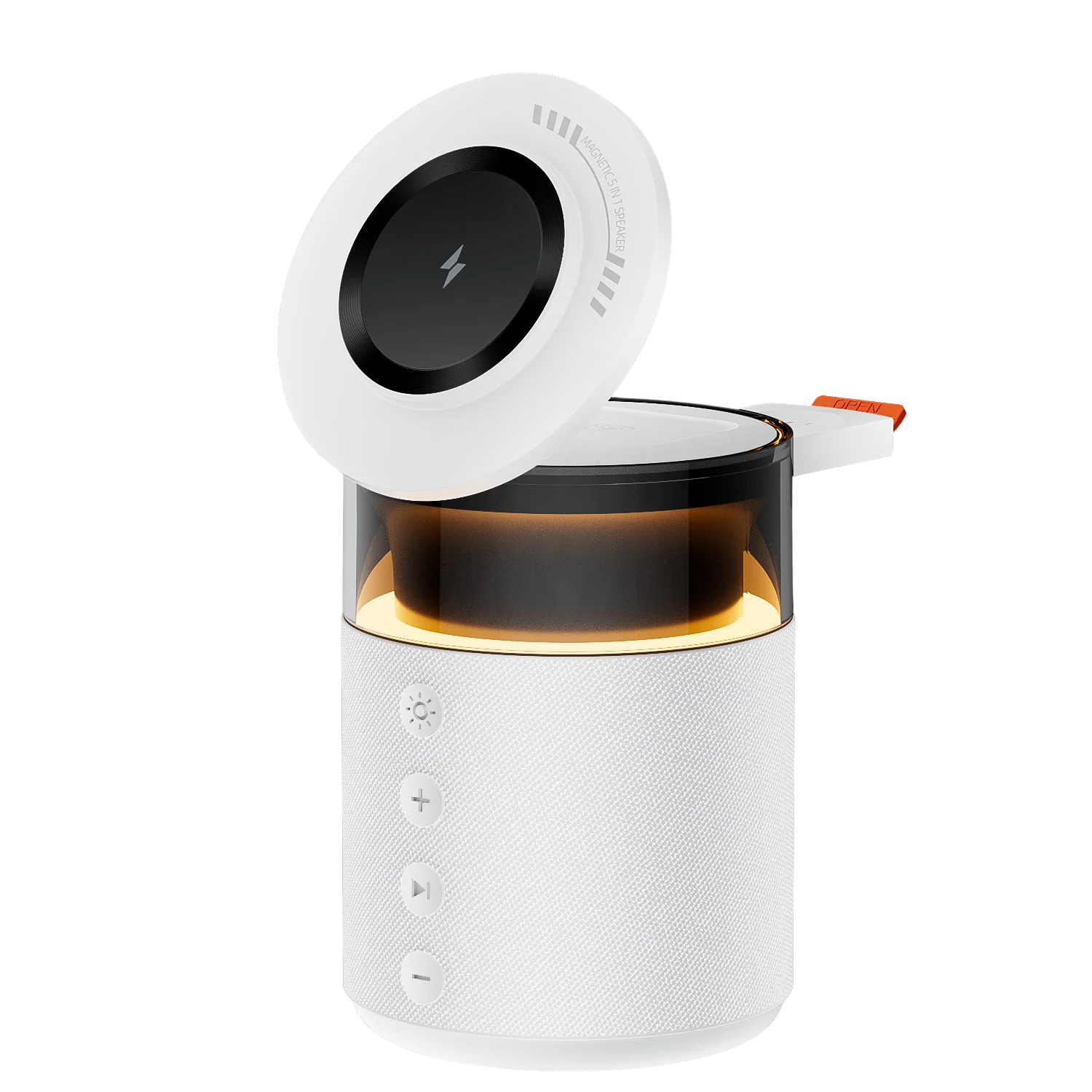 5-in-1 Magnetic Wireless Charging Station – Bluetooth Speaker & Night Light | iPhone, Watch & Earbuds