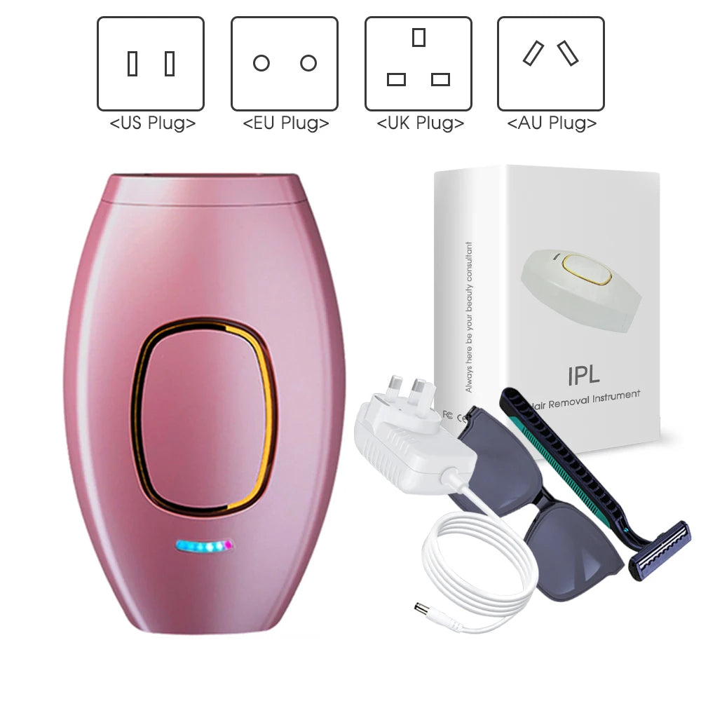 IPL Hair Removal Device – 500,000 Flashes | 5 Energy Levels | Painless Laser Epilator | Face & Body | Gift Box