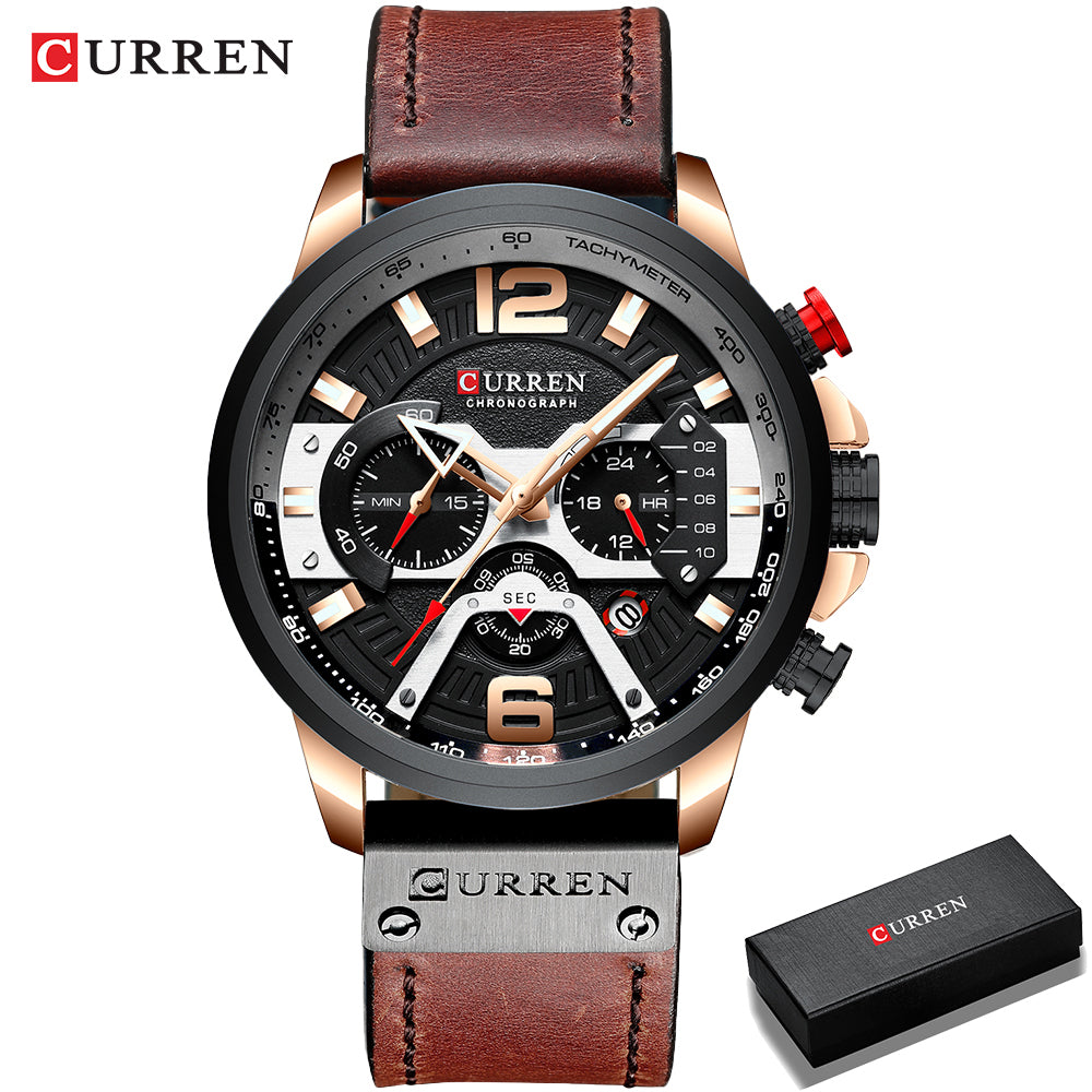 CURREN Men's Chronograph Watch – Luxury Style | Stainless Steel | Gift Box Included | 5 Color Options