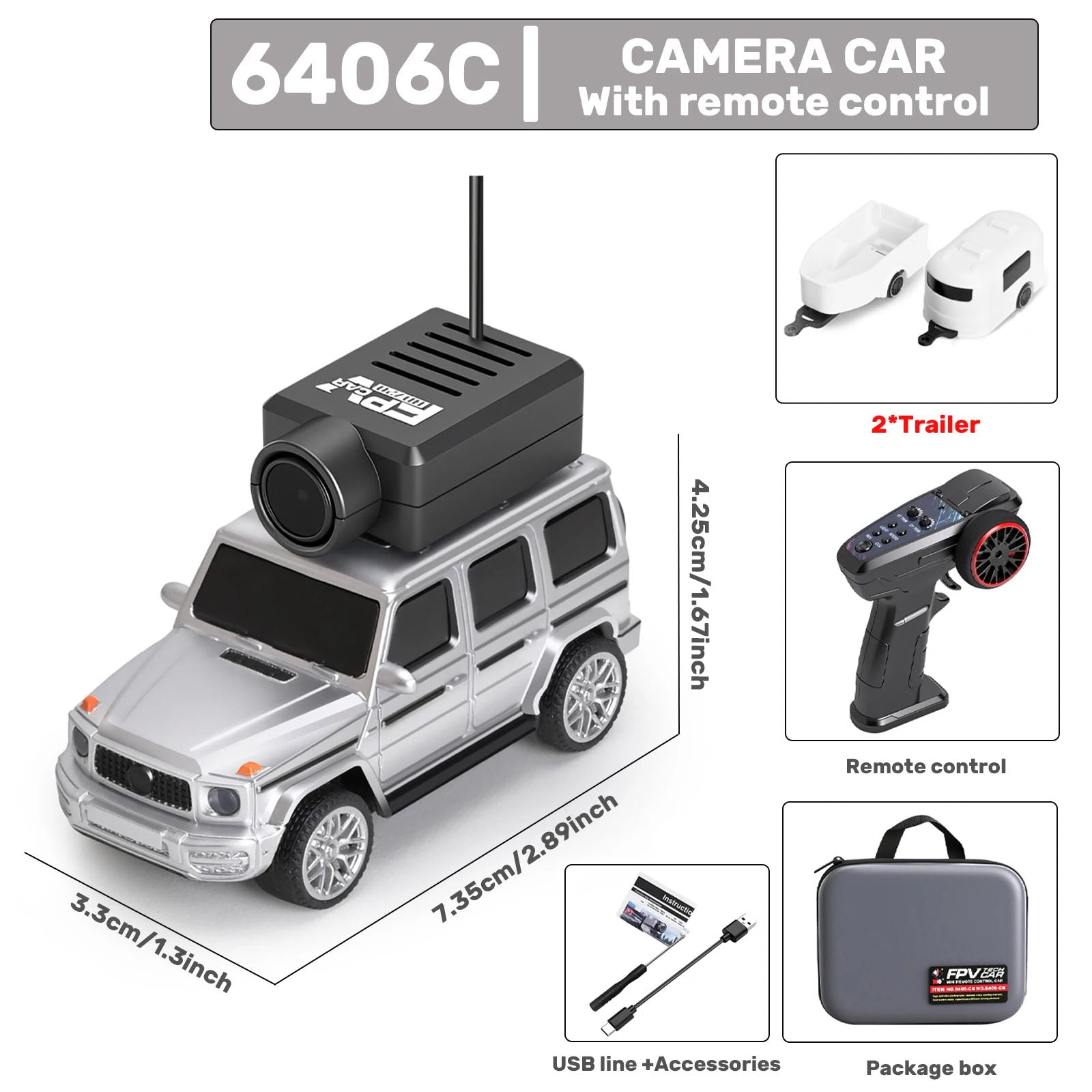 Mini RC Car with FPV Camera – 1:64 Scale, 720P WiFi, 3 Speed Modes, 4 Colors