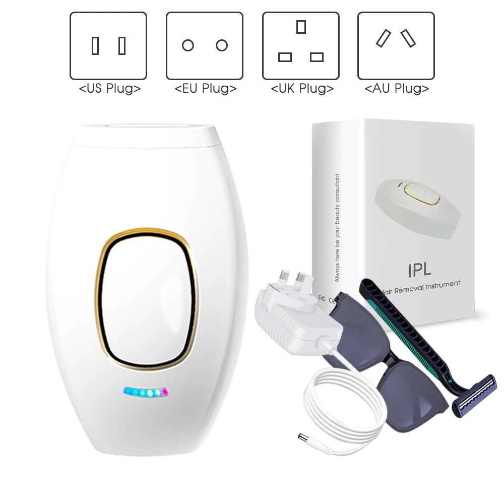 IPL Hair Removal Device – 500,000 Flashes | 5 Energy Levels | Painless Laser Epilator | Face & Body | Gift Box